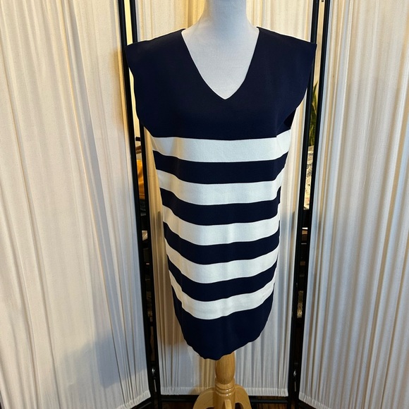 Entro Blue and White Mini Dress Chic and Versatile - Picture 2 of 4